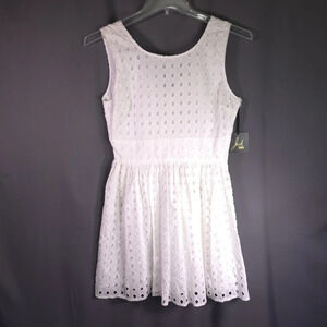 Jack By BB Dakota Macall White Lace Dress‎ Eyelet Mini 100% Cotton Size 6